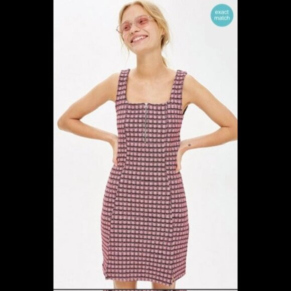 TOPSHOP Tweed Dress - 6 - Retro Y2K, Square Neckline - Picture 1 of 7